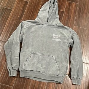Gray Hoodie with 'Never Been Normal' Print